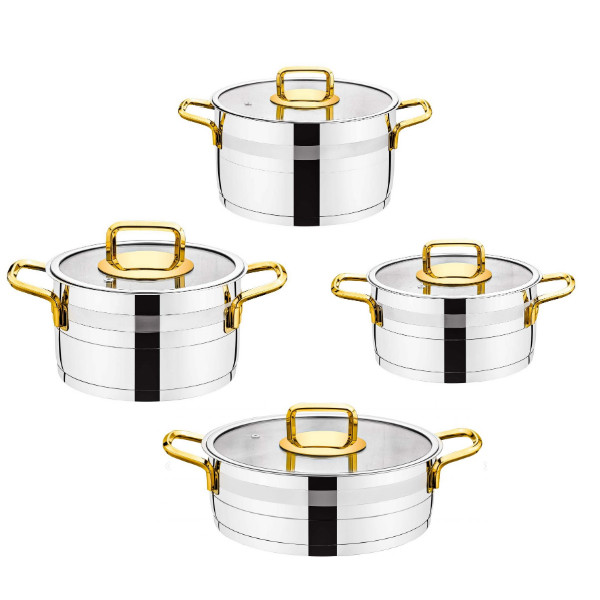 سرویس قابلمه استیل خالص 8 پارچه lines لینس ترکیه