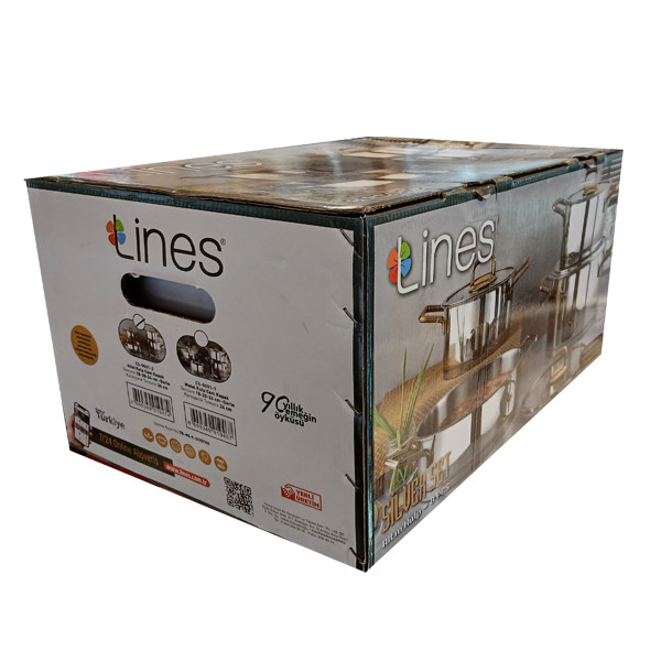 سرویس قابلمه استیل خالص 8 پارچه lines لینس ترکیه