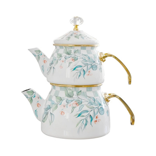 کتری و قوری شاهین مدل گل زیتون