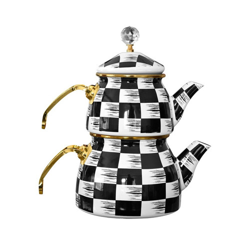 کتری و قوری شاهین مدل شطرنجی